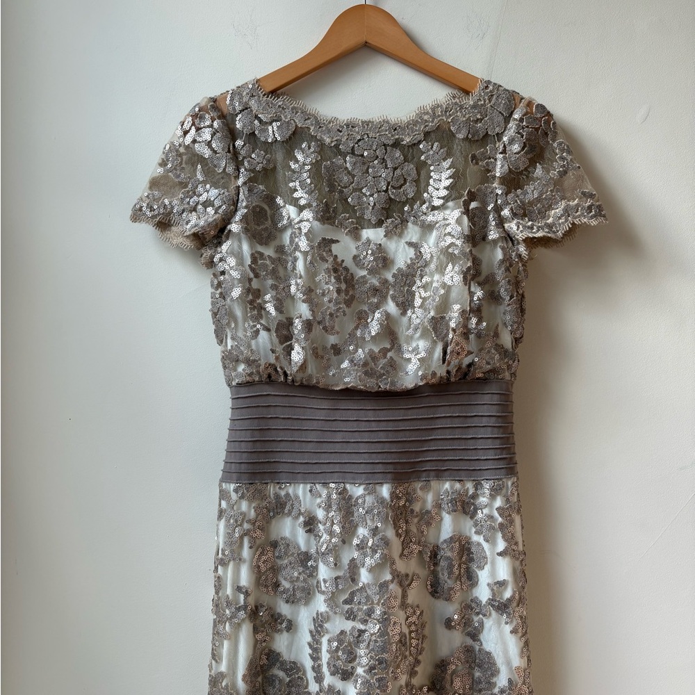 Tadashi Shoji Sequin Embroidered Lace Gown - Picture 9 of 16